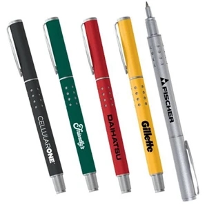 Techna - Solid Brass Ballpoint Pen With Matte Finish And Silvertone Accents