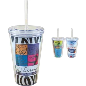 Freedom - 16 Oz Double Wall Insulated Tumbler With Full Color Paper Lining
