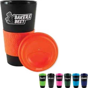 Grip N Go Bold - 16 Oz. Bpa Free Polypro Cup With Tear Drop Patterned Rubber Grip