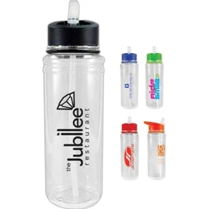 Active Sport - 26 Oz Bottle With Sipper Lid And Colored Silicone Ring. Wide Mouth Opening