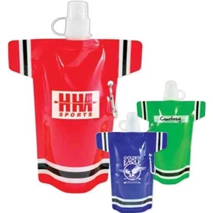 Super Fan - 16 Oz Flat Bottle Shaped As A Jersey With Push Pull Cap, Tether And Carabiner