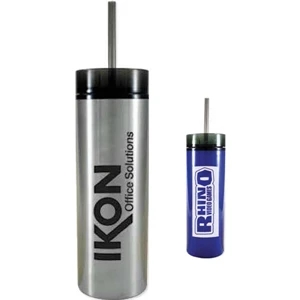 16 Oz Slender Tumbler With Stainless Steel Exterior And Acrylic Interior