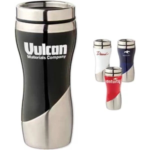Bella - 16 Oz Tumbler With Stainless Liner. Ceramic-look Plastic Interior