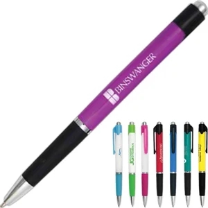 Carnival - Ballpoint Pen With Chrome Tip And Plunger With Accent Ring On Barrel