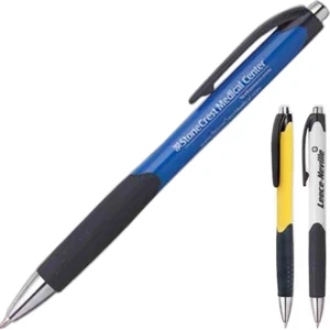Sporty Wave - Ballpoint Retractable Mechanism Pen With Comfortable Rubber Grip