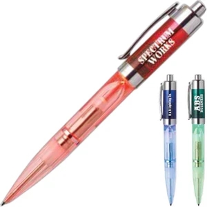 Glimmer - Ballpoint Pen With Retractable Mechanism For The Light, Twist Mechanism For Pen