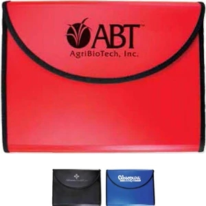 Polypropylene Folder With Business Card Pockets, Expandable Files, Lined Note Pad