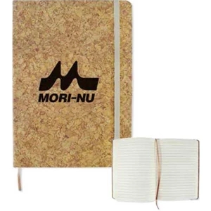 Corky - Leather Like Cork Pattern Notebook With 80 Sheets Of Ecru Color-lined Paper