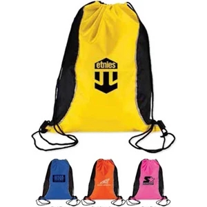 Peak (r) - 210 Denier Polyester Two Tone Drawstring Backsack With Reflective Trim
