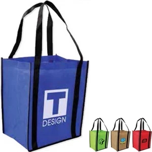 Wipe Out - Tote With Laminate Inside For Easy Cleaning. Solid Color With Black Handles