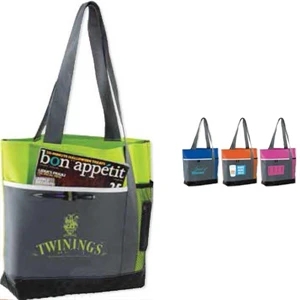Webster - 600d Polycanvas Bag. Color Blocked With Gray Front Slip Pocket