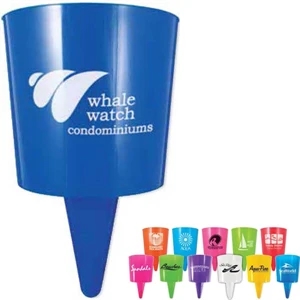 Beach Nik (tm) - Cup With Cone Shape To Hold Drinks, Media Devices, Glasses And More