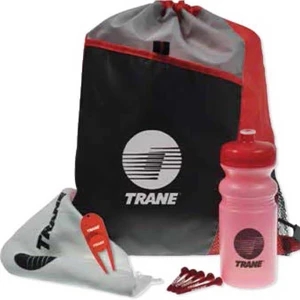 Drawstring Sport Pack With Sports Bottle, Golf Tees, Towel And Ball Marker