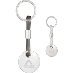 Parisian - Key Ring With Zinc Alloy Round Metal Disk And Pvc Color Gel Like Strap