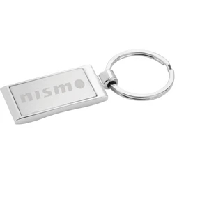 Wave Key Ring. Metal Key Ring With A Large Brushed Silver Decoration Area