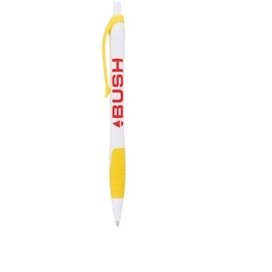 The Congo Tradition - Plastic Ballpoint Retractable White Pen With Grip Section