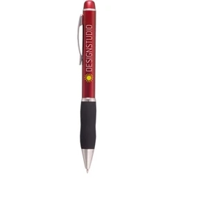 Cypress - Twist Action Ballpoint Pen With Rubberized Grip And Metal Clip