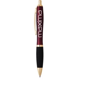 Mandarin - Retractable Brass Ballpoint Pen. German Ink Cartridge. Swiss Nib