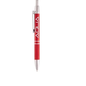 Harlem - Aluminum. Retractable Ballpoint Pen With Silver Accent Rings On Barrel