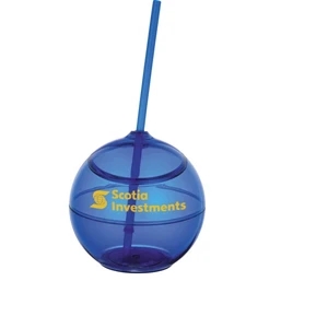 Fiesta (tm) - Bpa-free As 20 Oz. Plastic Beverage Holder With Snap-on Lid And Matching Straw