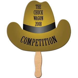 Cowboy Hat Shaped Fan Made With Heavy 22 Pt. High Density White Poster Board