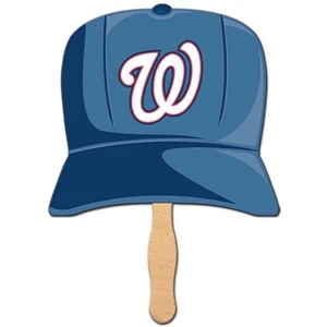 Baseball Cap Shaped Fan Made With Heavy 22 Pt. High Density White Poster Board