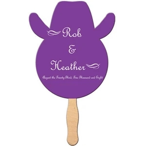 Cowboy Shaped Fan Made With Heavy 22 Pt. High Density White Poster Board