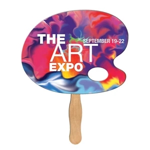 Artist's Pallet Shaped Fan Made With Heavy 22 Pt. High Density White Poster Board