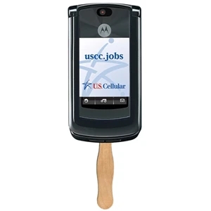Cell Phone Shaped Fan Made With Heavy 22 Pt High Density White Poster Board