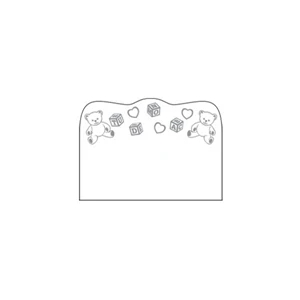 Full Color Process - Teddy Bears, Letter In A Box And Hearts Design - Creative Top Flexible Magnet With Curved Top