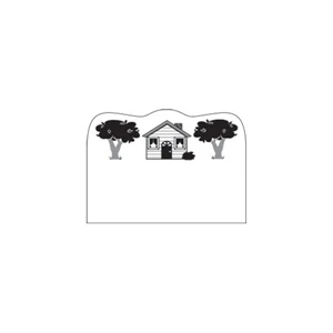Full Color Process - House In The Middle And 2 Trees Design - Creative Top Flexible Magnet With Curved Top