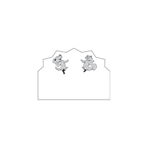 Full Color Process - Dancing Dog And Cat Design - Creative Top Flexible Magnet With Jagged Top