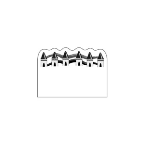 Full Color Process - Crayons Design - Creative Top Flexible Magnet With Scalloped Top