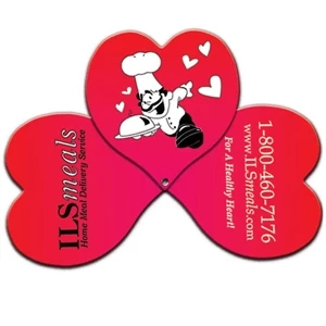 Heart Shape Expandable Hand Held Fan With Three Parts And A High Gloss Finish