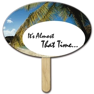 Oval Shaped Front Side Liquid Laminated Mini Fan With A High Gloss Finish