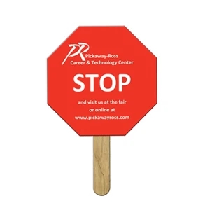 Stop Sign Shaped Front Side Liquid Laminated Mini Fan With A High Gloss Finish