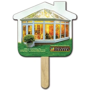 House Shaped Front Side Liquid Laminated Mini Fan With A High Gloss Finish