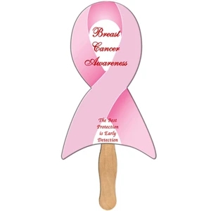 Pink Ribbon Shape Fan, Poster Board, With A Liquid Laminated High Gloss Finish