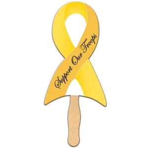 Yellow Ribbon Shape Fan, Poster Board, With A Liquid Laminated High Gloss Finish
