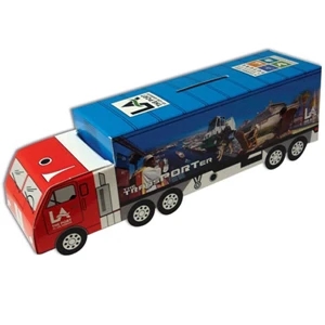 Truck Bank, Made From 20 Pt. High Density White Poster Board, 2 1/4" X 8 1/2"