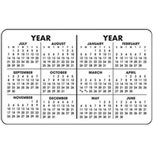 .020 Thickness - Plastic Wallet Card With Stock Layout Printed On Back Side