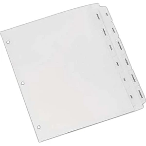Monthly Index Set Has Three Round Reinforced Holes On 90 Lb. White Index Paper