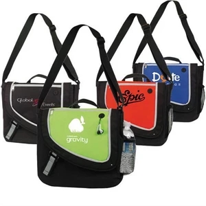 San Antonio - Messenger Bag Has Double Pen Pockets And Velcro Strap Gusset Closure, Ipod Port