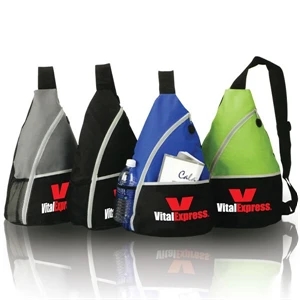 Clay - Sling Backpack With Front Slip Pocket, Side Mesh Pocket And Ipod Port
