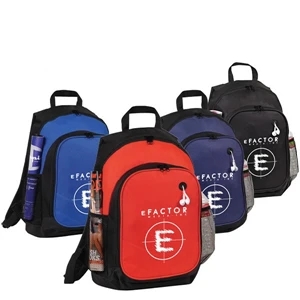 Clarkson - Sturdy Backpack With Pvc Backing, Padded Back And Straps And Front Zippered Pocket