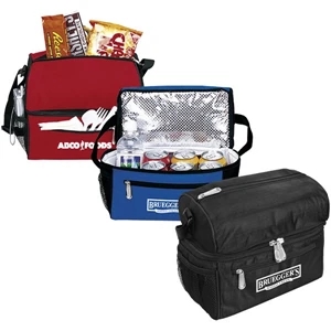 Douglas - Two Compartment Cooler. Front Zippered Pocket And Shoulder Strap
