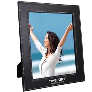Bolzano - 8 X 10 Leatherette Photo Frame. Contrasting White Stitched Edges, Velveteen Backing