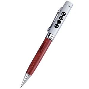 Seoul Timber Series - Twist Action Mechanical Pencil With Wood Barrel And Satin Chrome Cap