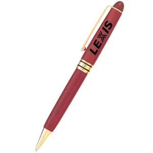 Classic Rosewood Series - Wood Construction With Gold Trim Twist Mechanism Ballpoint Pen