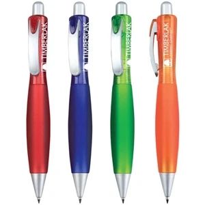 Napoli - Click Action Ballpoint Pen With Large Pocket Clip And Translucent Barrel